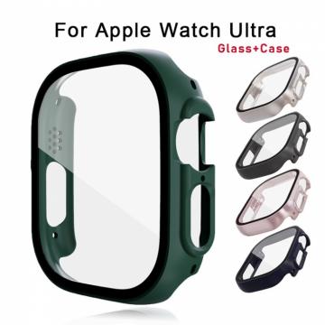 Coque+Film Protection d'écran en Verre trempé Pour iWatch Ultra 49mm 360 Degres